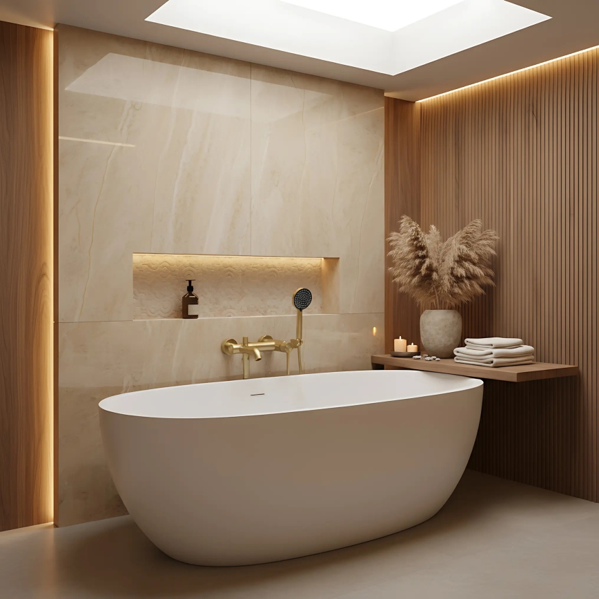 REA-B6445 - Set per vasca FOSTER in oro spazzolato