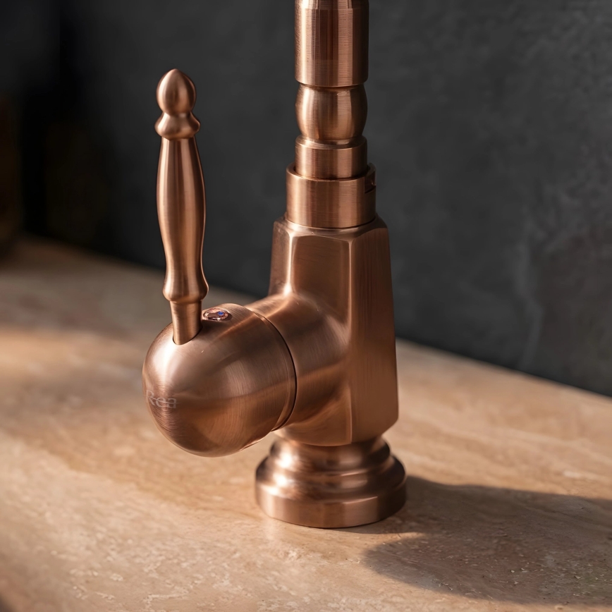 REA-B6528 - Miscelatore per lavabo BONA 28,5 cm in rame spazzolato
