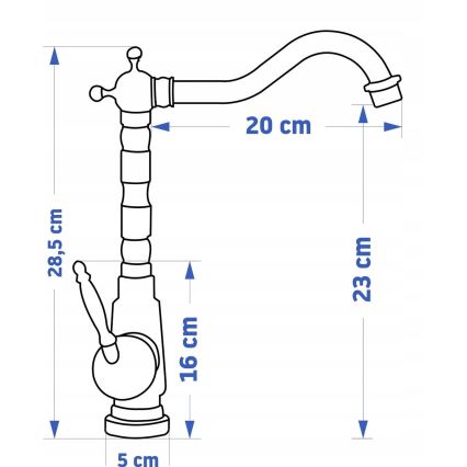 REA-B6528 - Miscelatore per lavabo BONA 28,5 cm in rame spazzolato