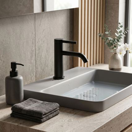 REA-B6531 - Miscelatore per lavabo RIVO 16,5 cm nero