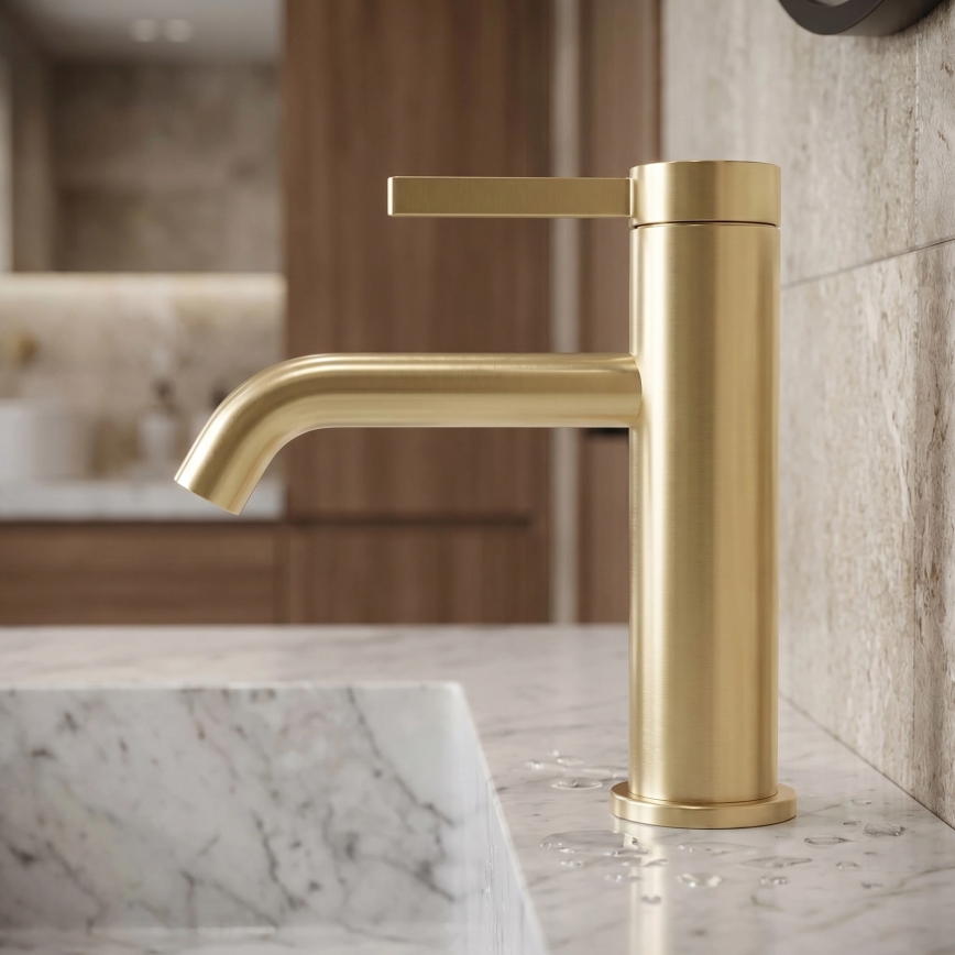 REA-B6533 - Miscelatore per lavabo RIVO 16,5 cm oro spazzolato