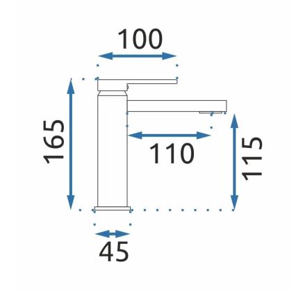 REA-B6555 - Miscelatore per lavabo VERSO 16,5 cm oro spazzolato