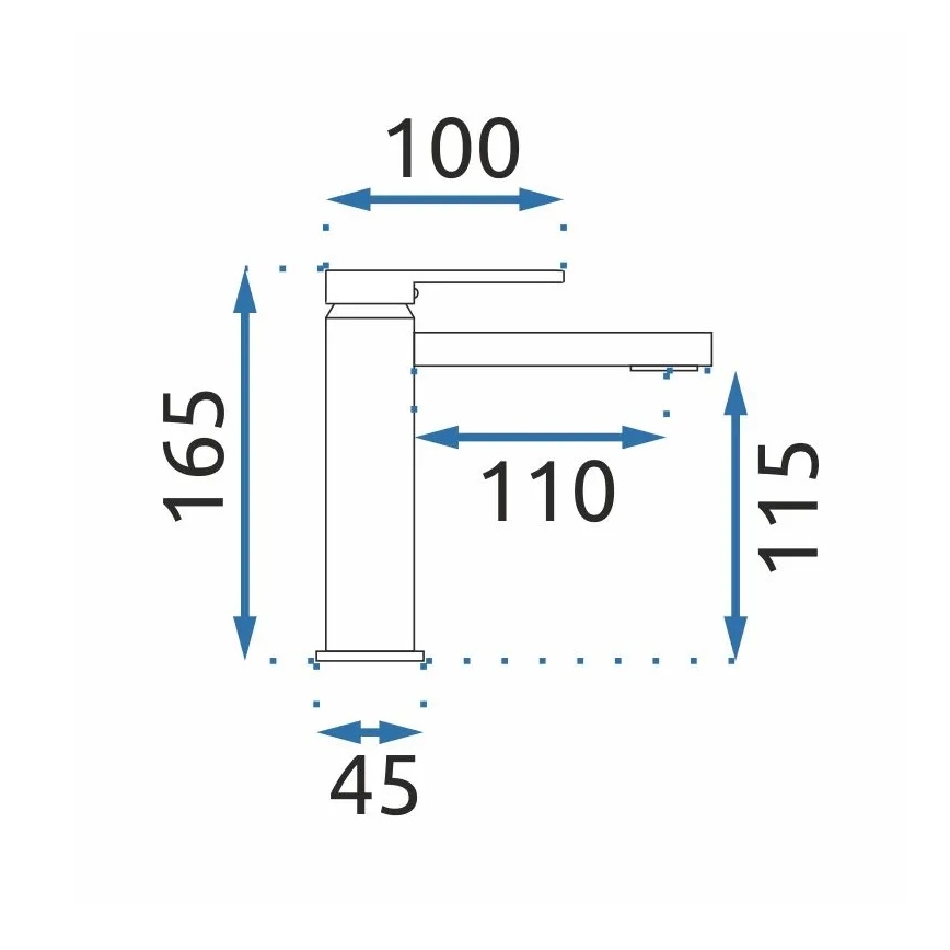 REA-B6555 - Miscelatore per lavabo VERSO 16,5 cm oro spazzolato