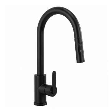 REA-B6571 - Miscelatore da cucina con doccetta estraibile ONTARIO 38 cm nero