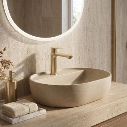 REA-B6697 - Miscelatore per lavabo LOGAN 18,5 cm oro spazzolato