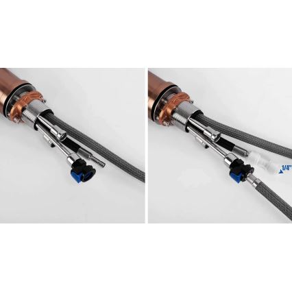 REA-B7436 - Miscelatore per lavello con doccetta estraibile e filtrazione ECO FRESH 37,5 cm rame