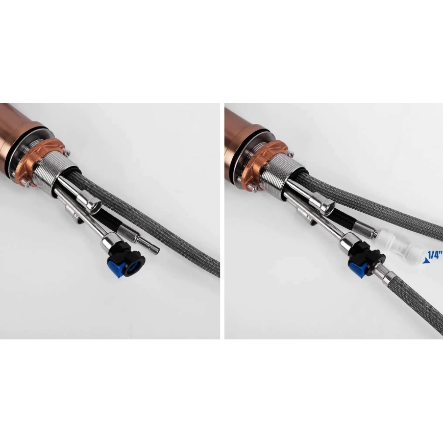 REA-B7436 - Miscelatore per lavello con doccetta estraibile e filtrazione ECO FRESH 37,5 cm rame