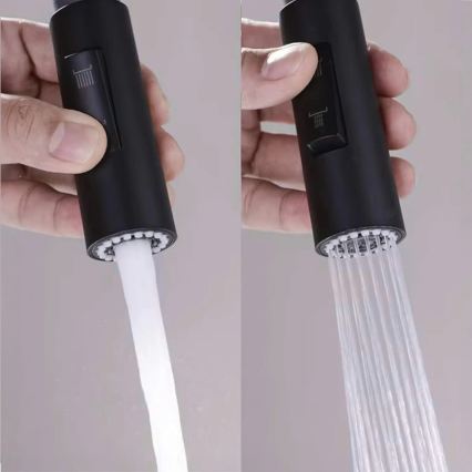 REA-B7564 - Miscelatore da cucina con doccetta estraibile e filtro integrato ECO FRESH, 37,5 cm, nero opaco