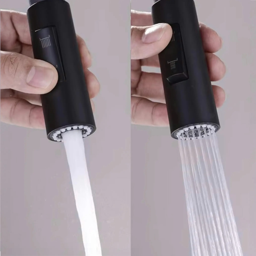 REA-B7564 - Miscelatore da cucina con doccetta estraibile e filtro integrato ECO FRESH, 37,5 cm, nero opaco