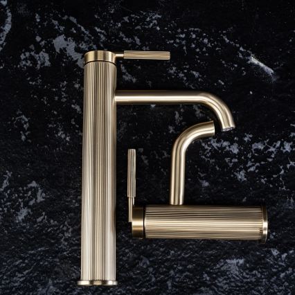REA-B7802 - Miscelatore per lavabo ARGON 29,5 cm, finitura oro spazzolato