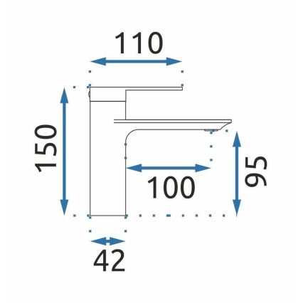 REA-B7960 - Miscelatore per lavabo STORM 15 cm, finitura oro spazzolato