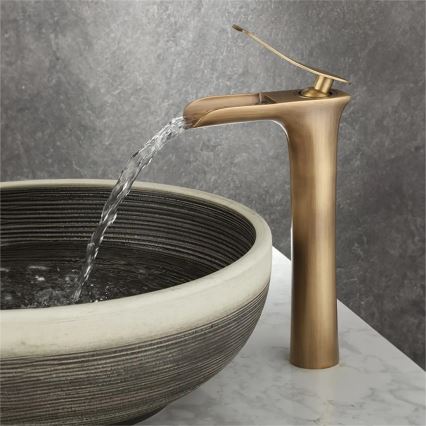 REA-B8120 - Miscelatore per lavabo LAGUNA 30 cm, oro spazzolato