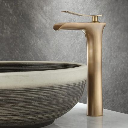 REA-B8120 - Miscelatore per lavabo LAGUNA 30 cm, oro spazzolato