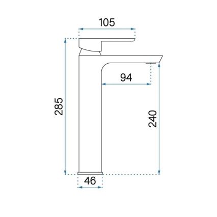 REA-B8746 - Miscelatore per lavabo ARGUS 28,5 cm titanio
