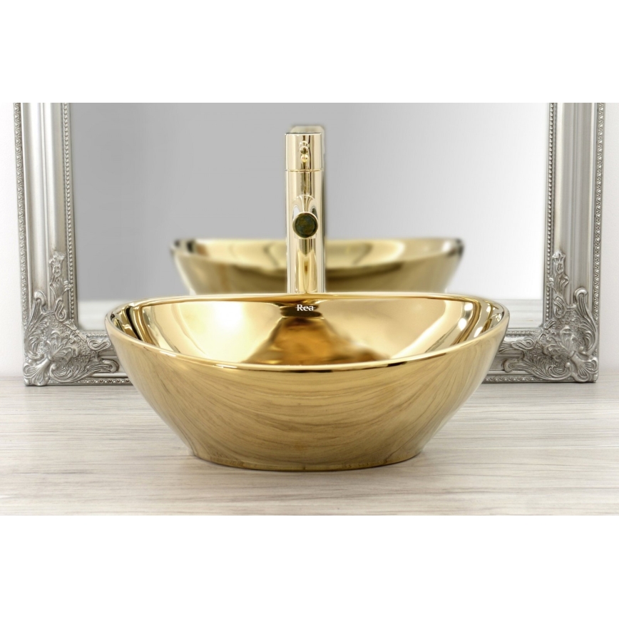 REA-B8803 - Miscelatore per lavabo TESS 31,5 cm, finitura oro
