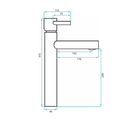 REA-B8803 - Miscelatore per lavabo TESS 31,5 cm, finitura oro