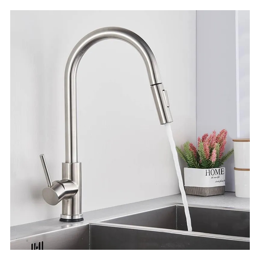 REA-B9146 - Miscelatore per lavello con doccetta estraibile FRESH 39,5 cm nichel