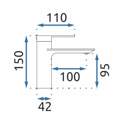 REA-B9981 - Miscelatore per lavabo STORM 15 cm, finitura oro