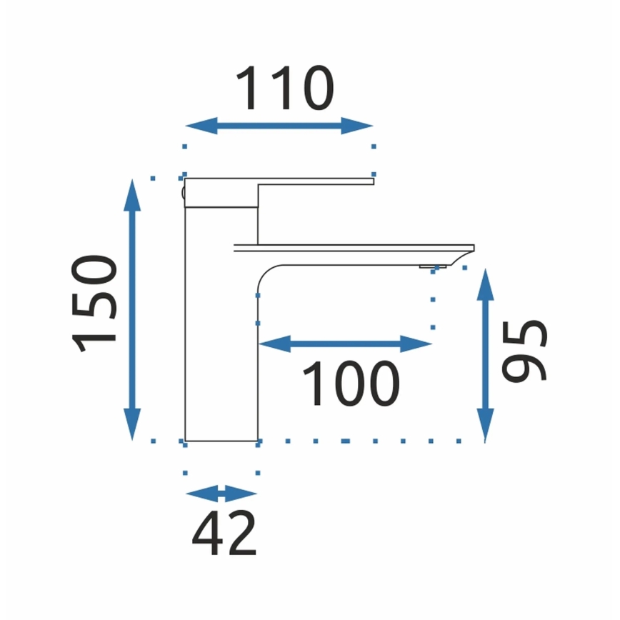 REA-B9981 - Miscelatore per lavabo STORM 15 cm, finitura oro