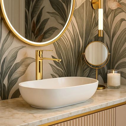 REA-B9983 - Miscelatore per lavabo STORM 29,5 cm dorato