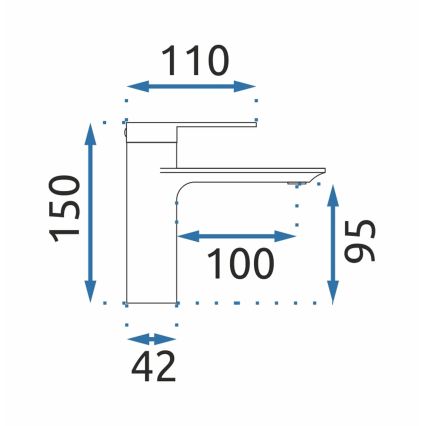 REA-B9986 - Miscelatore per lavabo STORM 15 cm nero opaco