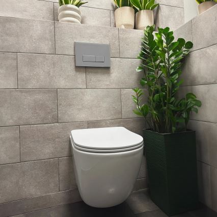 REA-C1259 - WC sospeso con sedile CARLO MINI TORNADO RIMLESS in ceramica/bianco lucido