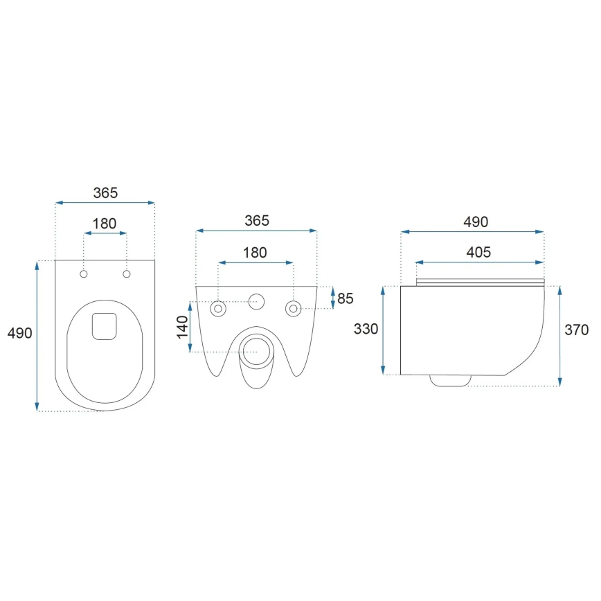 REA-C1259 - WC sospeso con sedile CARLO MINI TORNADO RIMLESS in ceramica/bianco lucido