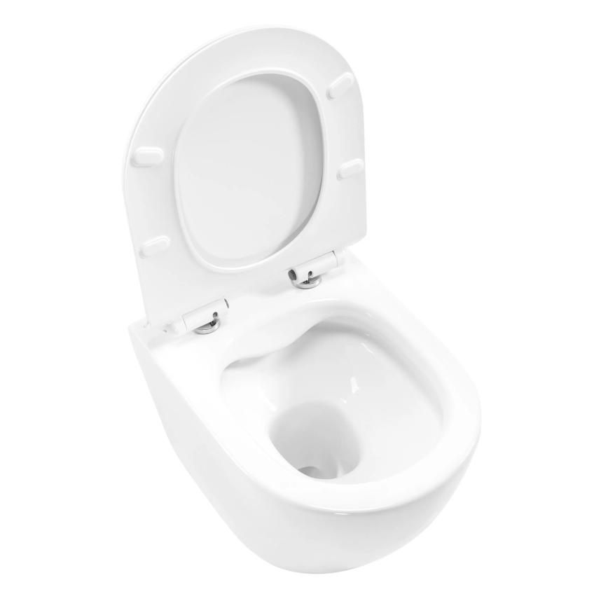 REA-C1400 - WC sospeso con sedile CARTER senza brida ceramica/bianco