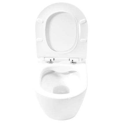 REA-C1400 - WC sospeso con sedile CARTER senza brida ceramica/bianco