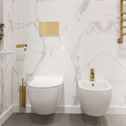 REA-C1400 - WC sospeso con sedile CARTER senza brida ceramica/bianco