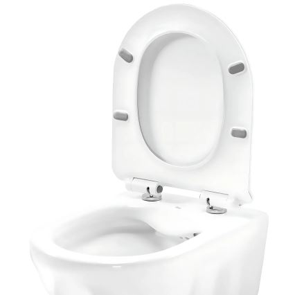 REA-C1652 - WC sospeso con sedile GUSTAVO RIMLESS ceramica/bianco