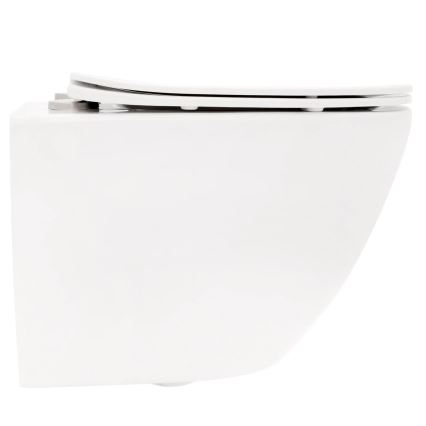 REA-C2760 - WC sospeso con sedile CARLO FLAT MINI RIMLESS ceramica/bianco lucido