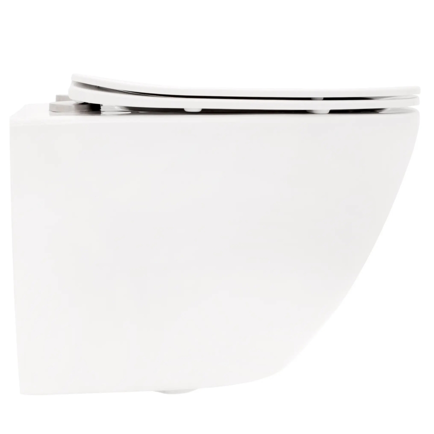REA-C2760 - WC sospeso con sedile CARLO FLAT MINI RIMLESS ceramica/bianco lucido