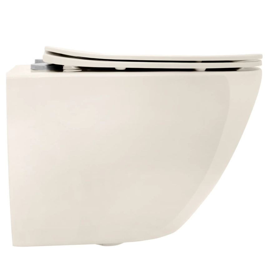 REA-C5500 - WC sospeso con sedile CARLO MINI TORNADO RIMLESS, in ceramica, colore crema
