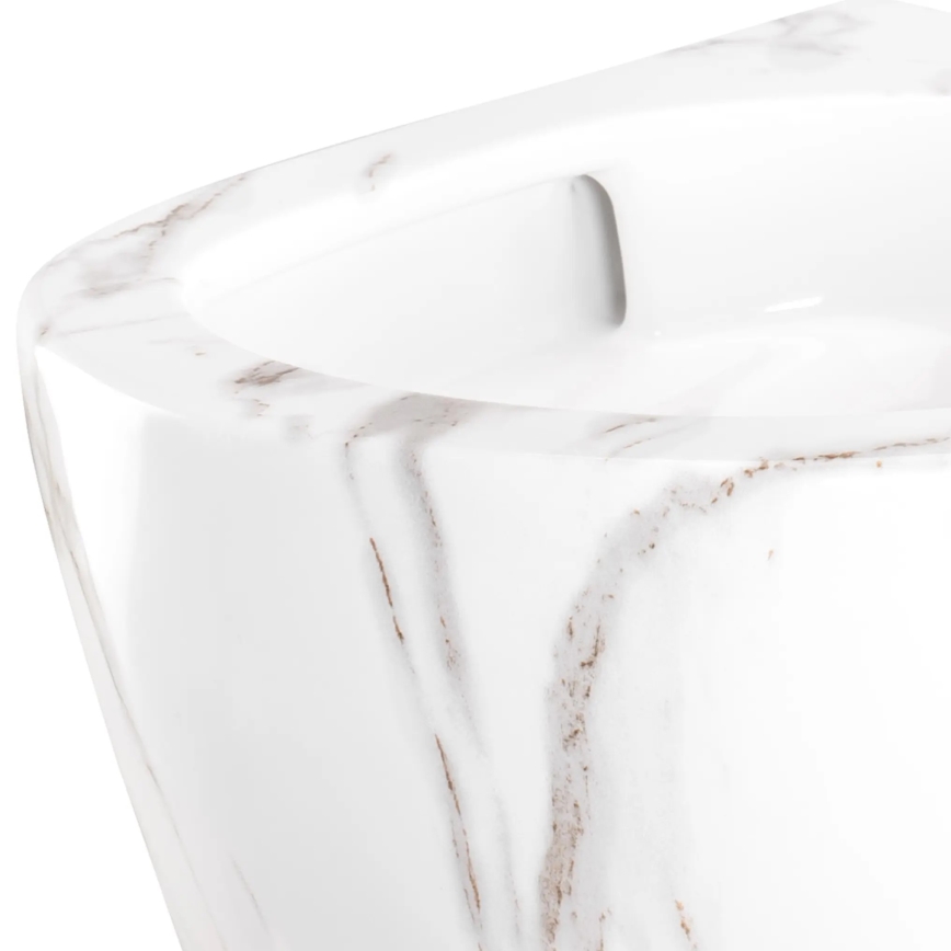 REA-C6390 - WC sospeso con sedile CARTER TORNADO RIMLESS in ceramica/effetto pietra