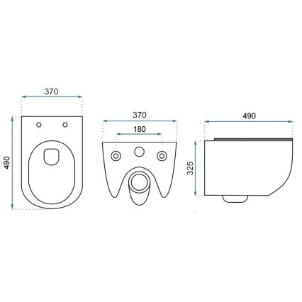 REA-C6390 - WC sospeso con sedile CARTER TORNADO RIMLESS in ceramica/effetto pietra