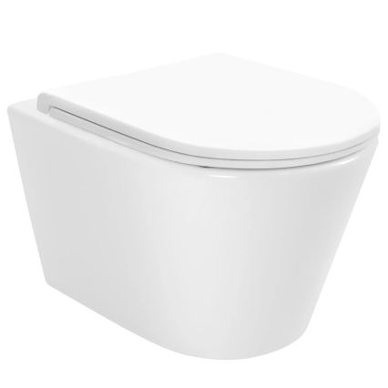 REA-C6800 - Vaso sospeso con sedile TITO TORNADO RIMLESS in ceramica/bianco