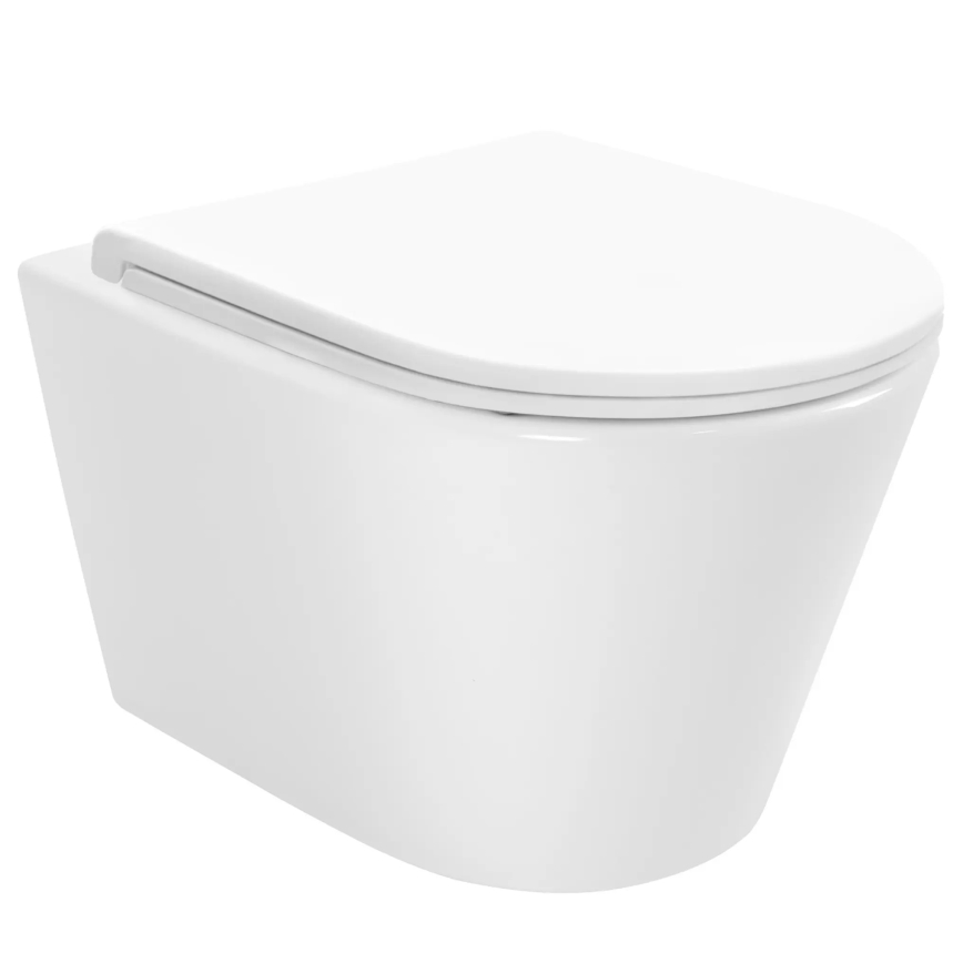 REA-C6800 - Vaso sospeso con sedile TITO TORNADO RIMLESS in ceramica/bianco