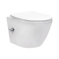 REA-C9701 - WC sospeso con doccetta bidet e sedile CARLO LUX ceramica/bianco