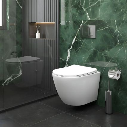 REA-C9701 - WC sospeso con doccetta bidet e sedile CARLO LUX ceramica/bianco