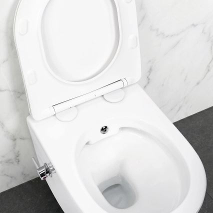 REA-C9701 - WC sospeso con doccetta bidet e sedile CARLO LUX ceramica/bianco