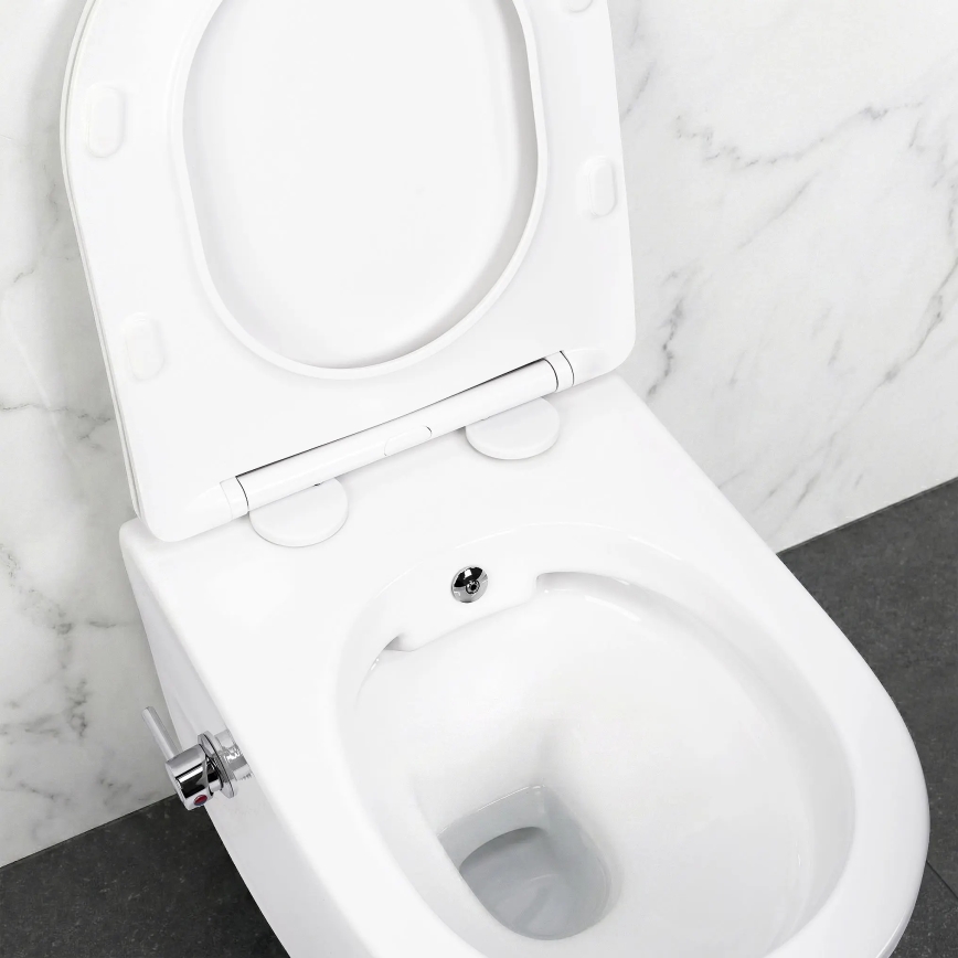 REA-C9701 - WC sospeso con doccetta bidet e sedile CARLO LUX ceramica/bianco