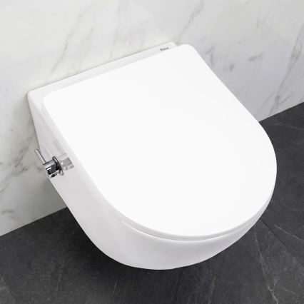 REA-C9701 - WC sospeso con doccetta bidet e sedile CARLO LUX ceramica/bianco