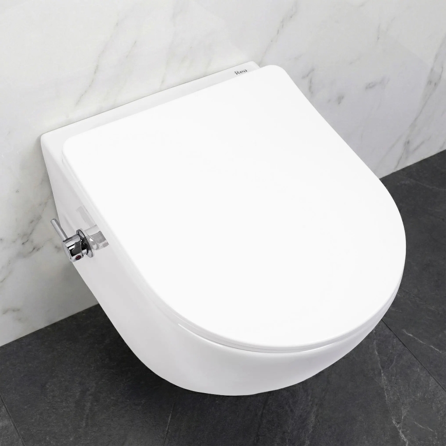 REA-C9701 - WC sospeso con doccetta bidet e sedile CARLO LUX ceramica/bianco