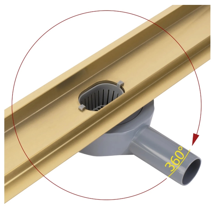 REA-G2702 - Canalina di scarico NEOX PRO 70 cm in acciaio inossidabile/oro spazzolato