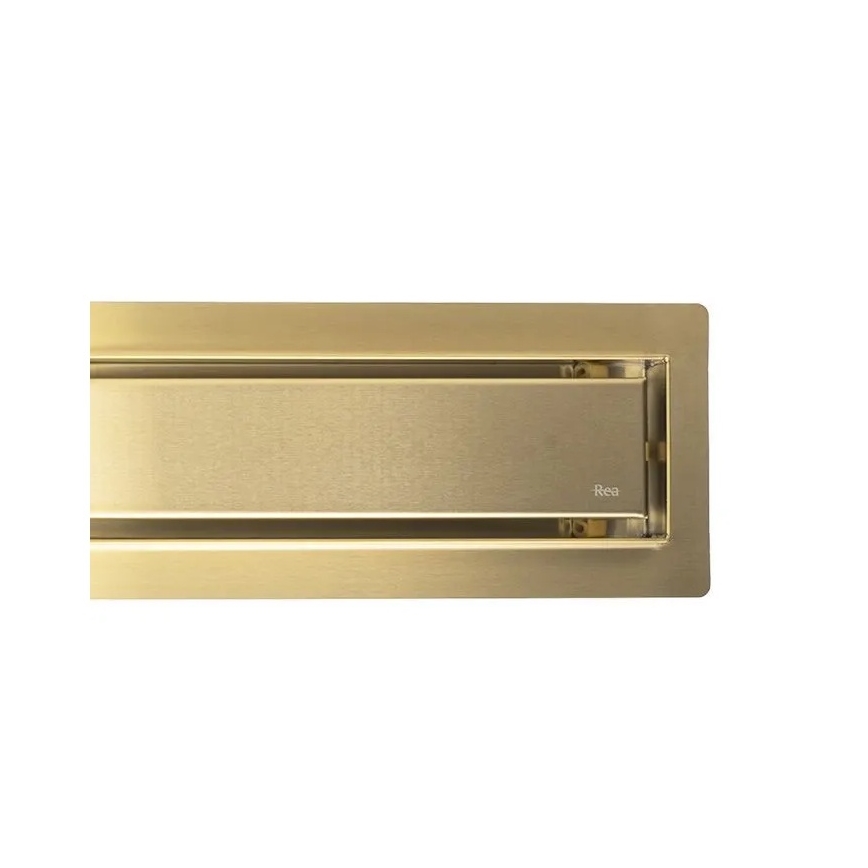 REA-G2704 - Canalina di scarico NEOX PRO 90 cm in acciaio inox/oro spazzolato