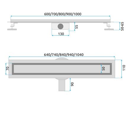 REA-G2742 - Canalina di scarico NEOX PRO 70 cm finitura oro