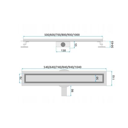 REA-G5807 - Canalina di scarico NEOX PRO 60 cm in acciaio inossidabile
