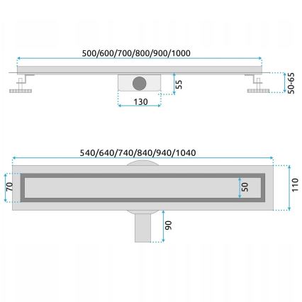 REA-G5811 - Canalina di scarico NEOX PRO 100 cm nichel