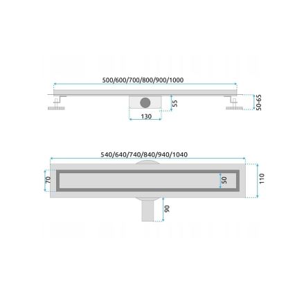 REA-G7803 - Canale di scarico NEOX PRO 80 cm acciaio inox/nero